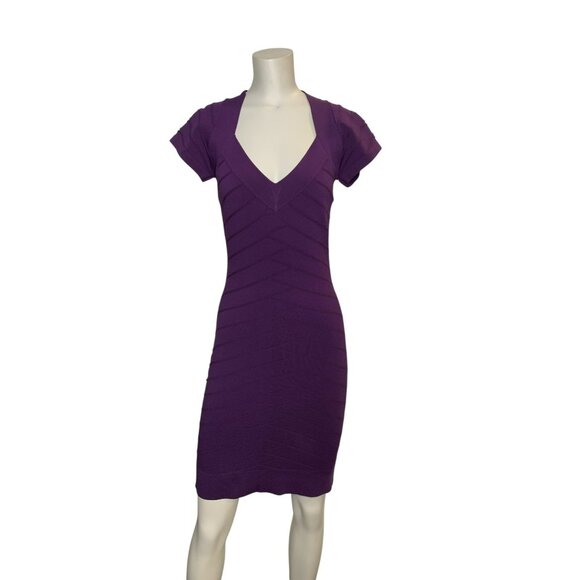 French Connection Bodycon Bandage Dani Crepe Capped Sleeve Dress Size 6 $168 - Picture 1 of 7
